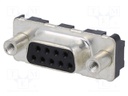 D Sub Connector, DB9, Standard, Receptacle, FCI Delta D Series, 9 Contacts, DE, Solder