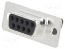 D-Sub; PIN: 9; plug; female; w/o contacts; crimped; for cable; black