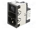 Connector: AC supply; socket; male; 1A; 250VAC; IEC 60320; C14 (E)