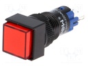 Switch: push-button; Pos: 2; SPDT; 0.5A/250VAC; 1A/24VDC; red; red