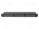 Patch panel; black; Number of ports: 48; Cat: 5e; RJ45 socket x48