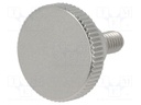 Knob; Ø: 16mm; Ext.thread: M4; 8mm; H: 9.5mm; stainless steel