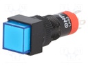 Switch: push-button; Pos: 2; SPDT; 0.5A/250VAC; 1A/24VDC; blue; none
