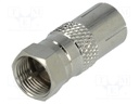 Adapter; F plug,coaxial 9.5mm socket