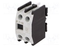 Auxiliary contacts; Leads: screw terminals; Mounting: front