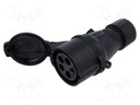 Connector: AC supply 3-phase; plug; female; straight; for cable