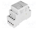 Relay: installation; monostable; NO x4; Ucoil: 230VAC; 25A; IP20