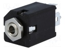 Socket; Jack 3,5mm; female; stereo; with on/off switch; straight