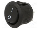 ROCKER; Pos: 2; 6A/250VAC; black; none; Body: black; Cutout: Ø20mm