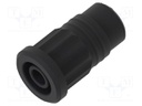 Connector: 4mm banana; socket; 36A; black; nickel plated; m3 holes