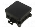 Enclosure: junction box; X: 75mm; Y: 40mm; Z: 75mm; IP54; black