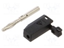 Plug; 2mm banana; 10A; 30VAC; 60VDC; black; nickel plated; 0.5mm2