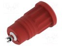 Connector: 4mm banana; socket; 25A; red; nickel plated; soldered