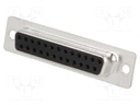 D-Sub; PIN: 25; plug; female; soldering; for cable; gold flash; 250V