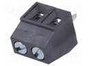 PCB terminal block; angled 90°; 3.81mm; ways: 2; on PCBs; 1mm2