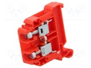 Splice terminal: rail; 0.5÷10mm2; ways: 1; terminals: 2; red; TS35