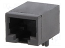 Socket; RJ45; PIN: 8; Cat: 5e; Layout: 8p8c; THT; on PCBs; angled