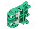 Splice terminal: rail; 0.5÷10mm2; ways: 1; terminals: 2; green; 690V