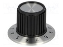 Knob; with flange; plastic; Shaft d: 6.35mm; Ø22.7x23.7mm