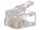 Plug; RJ11; PIN: 4; Layout: 6p4c; IDC,crimped; for cable