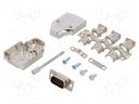 D-Sub; PIN: 9; plug; male; stamped and formed contacts; angled