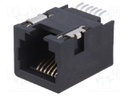 Socket; RJ11; PIN: 6; Cat: 3; unshielded,low profile; gold-plated