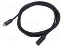 Cable; High Speed,USB 2.0; USB C socket,USB C plug; 2m; black