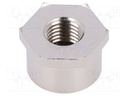 Nut; with earthing; M12; brass; nickel; 24mm; -70÷200°C; Pitch: 1,5