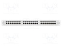Patch panel; white; Number of ports: 24; Cat: 6; RJ45 socket x24