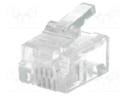 Plug; RJ11; PIN: 4; unshielded; gold-plated; Layout: 6p4c; 26AWG; IDC