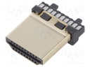 Connector: HDMI; plug; PIN: 19; gold flash; for cable