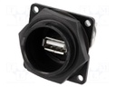 Socket; adapter; USB A socket-front,USB B socket-back; USB 2.0