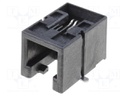 Socket; RJ9; PIN: 4; Cat: 3; low profile; gold-plated; Layout: 4p4c