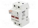 Fuse base; 10x38mm; for DIN rail mounting; 32A; Poles: 2; 1kVDC