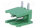 Pluggable terminal block; 5mm; ways: 2; angled 90°; socket; male
