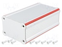 Enclosure: with panel; TUS; X: 58mm; Y: 100mm; Z: 39mm; aluminium