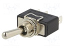 Switch: toggle; Pos: 2; SPDT; ON-(ON); 16A/250VAC; Toggle: round