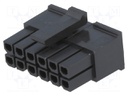 Plug; wire-board; female; Micro-Fit 3.0; 3mm; PIN: 12; w/o contacts