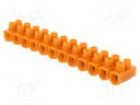 Terminal block; screw terminal; 6mm2; 41A; ways: 12; terminals: 24