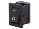 ROCKER; SPST; Pos: 2; ON-OFF; 3A/250VAC; black; none; Rcont max: 20mΩ