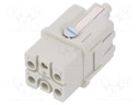 Connector: HDC; contact insert; female; S-QD5/0; PIN: 6; 5+PE; 16A