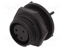 Connector: circular; socket; female; PIN: 3; w/o contacts; IP68