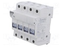 Fuse base; 10x38mm; for DIN rail mounting; 32A; 690VAC; Poles: 3+N