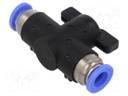 Shutoff valve; 0÷10bar; nickel plated brass,PBT; 8mmx2; 0÷60°C