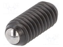 Ball latch; steel; Thread: M4; 9mm; F1: 6N; F2: 14.5N; Cut: slotted