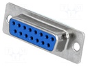 D-Sub; PIN: 15; socket; female; straight; THT; gold-plated
