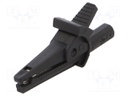 Crocodile clip; 10A; 600VDC; black; Grip capac: max.6mm