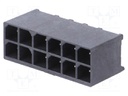Socket; wire-board; male; Mega-Fit; 5.7mm; PIN: 12; Layout: 2x6; 23A