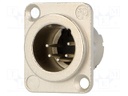 Socket; XLR; male; PIN: 5; flange (2 holes),for panel mounting
