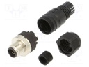 Connector: M12; plug; male; straight; PIN: 3; 0.75mm2; 125V; 4A; IP67